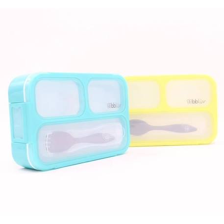 Lunch Box Bblüv Bentö Aqua - SEVIRA KIDS - Lunch Box - Blanc - Enfant - Plastique sans BPA - Bleu - Mixte BLANC 3 - vertbaudet enfant 