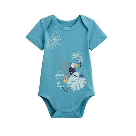 Lot de 2 bodies bébé manches courtes Athi BLEU 2 - vertbaudet enfant 