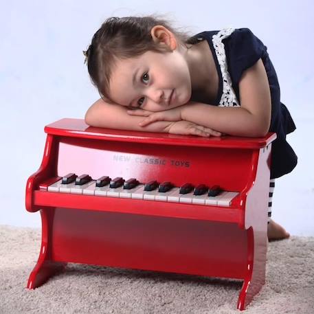 Piano en bois pour enfant - NEW CLASSIC TOYS - E-Piano 25 touches junior - Amplificateur intégré - Rouge ROUGE 2 - vertbaudet enfant 