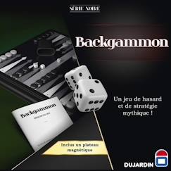 Jouet-Jeux de société-Jeux classiques et de réflexion-SERIE NOIRE BACKGAMMON - Jeu de plateau - DUJARDIN - Affrontez-vous dans des parties de Backgammon riches en rebondissements !