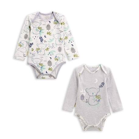 Lot de 2 bodies bébé manches longues Yakutat GRIS 1 - vertbaudet enfant 