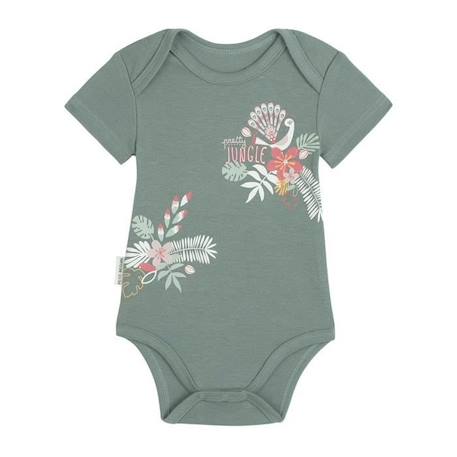 Lot de 2 bodies bébé manches courtes Pretty Jungle VERT 3 - vertbaudet enfant 