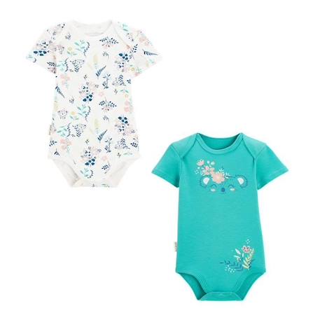 Bébé-Lot de 2 bodies bébé manches courtes Paradise Flowers