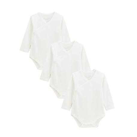 Lot de 3 bodies bébé manches longues croisés BLANC 1 - vertbaudet enfant 