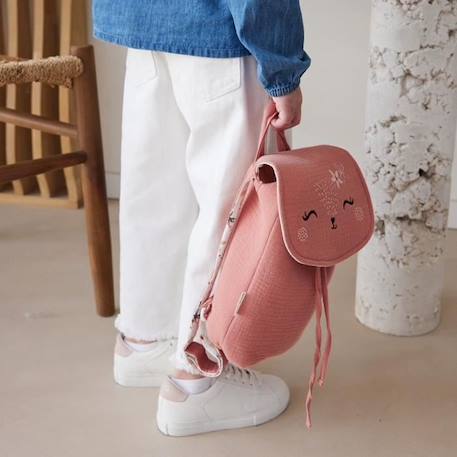 Sac à dos enfant PETIT BEGUIN Sahara - Rose - 27 x 24 cm - Gaze de coton douce ROSE 4 - vertbaudet enfant 