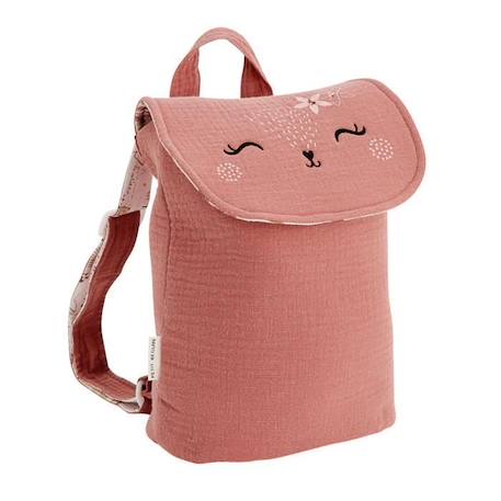 Bébé-Sac à dos enfant PETIT BEGUIN Sahara - Rose - 27 x 24 cm - Gaze de coton douce