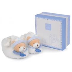 Chaussons hochet 6-12 mois - DOUDOU ET COMPAGNIE - Ours Petit Chou - Bleu - Polyester - Mixte  - vertbaudet enfant