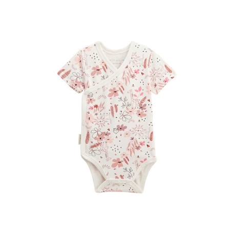 Lot de 2 bodies bébé manches courtes ouverture croisée Petit Safari ROSE 4 - vertbaudet enfant 