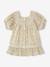 Robe fleurie bébé détails en dentelle vanille 2 - vertbaudet enfant 