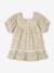 Robe fleurie bébé détails en dentelle vanille 1 - vertbaudet enfant 