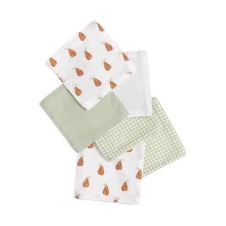 Trousse de toilette et carrés éponge en coton Vert tilleul VERT 3 - vertbaudet enfant 