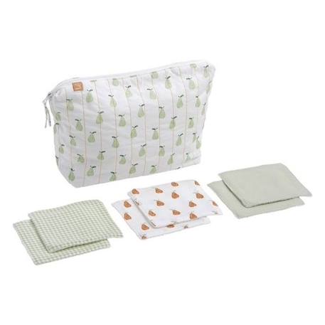 Trousse de toilette et carrés éponge en coton Vert tilleul VERT 1 - vertbaudet enfant 