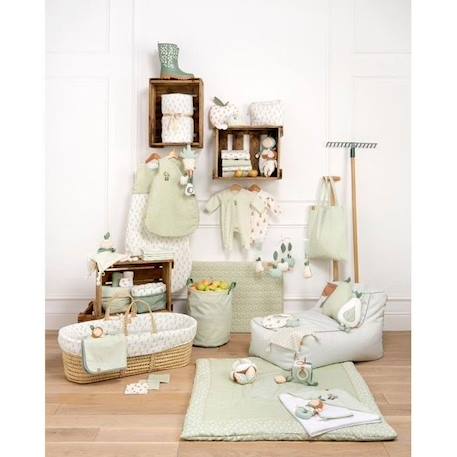 Trousse de toilette et carrés éponge en coton Vert tilleul VERT 4 - vertbaudet enfant 