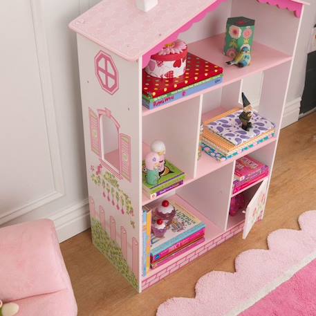 KidKraft - Bibliothèque en bois en forme de Maison de Poupée Cottage pour Enfant avec 3 étages - Rose ROSE 3 - vertbaudet enfant 