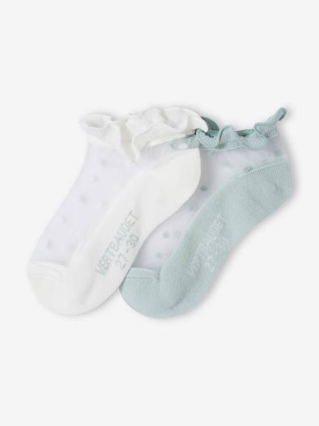 Fille-Sous-vêtement-Chaussettes-Lot de 2 paires de soquettes en résille fille