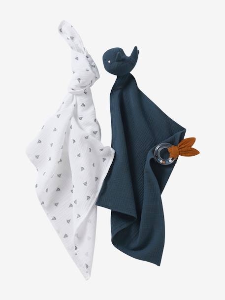 Coffret cadeau 3 pièces : lange + doudou personnalisable + hochet bleu+Koala 1 - vertbaudet enfant 