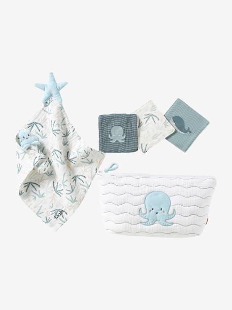 Coffret cadeau naissance SOUS L'OCÉAN bleu grisé 4 - vertbaudet enfant 