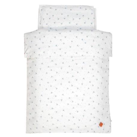 Parure de lit housse de couette et taie d'oreiller Bleuet - SEVIRA KIDS - Blanc - Gaze de coton - 80x120 cm BLANC 1 - vertbaudet enfant 