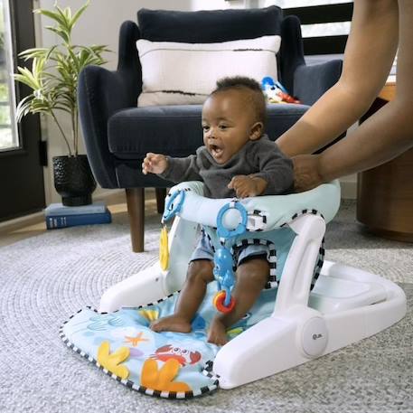 Siège au sol évolutif Ocean Explorers BABY EINSTEIN Sea of Support 2-en-1 avec jouets amovibles - Bleu/Blanc BLEU 2 - vertbaudet enfant 