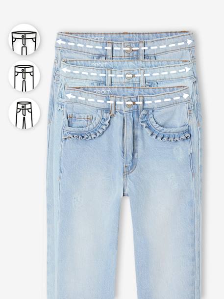 Jean droit Morpho fille Tour de hanches large denim bleached+stone 5 - vertbaudet enfant 