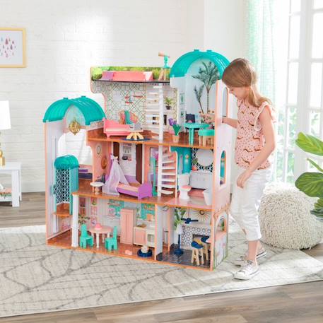 KidKraft - Maison de poupées Camila en bois avec 30 accessoires inclus, son et lumière MULTICOLORE 2 - vertbaudet enfant 