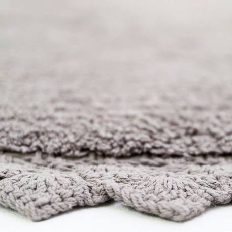 Tapis enfant Perla crocheté main en coton finition crochet gris Ø110 - Nattiot GRIS 4 - vertbaudet enfant 