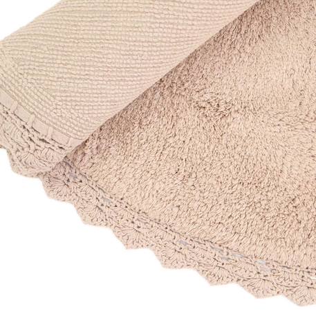 Tapis enfant Perla crocheté main en coton finition crochet rose Ø110 - Nattiot ROSE 4 - vertbaudet enfant 