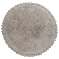 Linge de maison et décoration-Décoration-Tapis enfant Perla crocheté main en coton finition crochet gris Ø110 - Nattiot