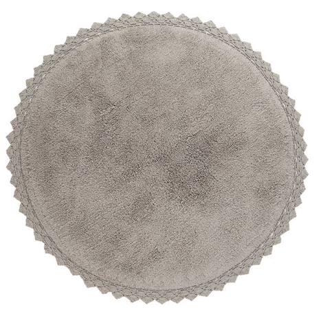 Tapis enfant Perla crocheté main en coton finition crochet gris Ø110 - Nattiot GRIS 1 - vertbaudet enfant 