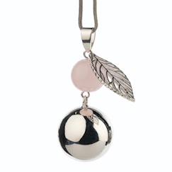 Vêtements de grossesse-Bijoux-Bola de grossesse Collier, perle et feuille Argent Bola U: cordon 150 cm, Bola  Ø2 cm