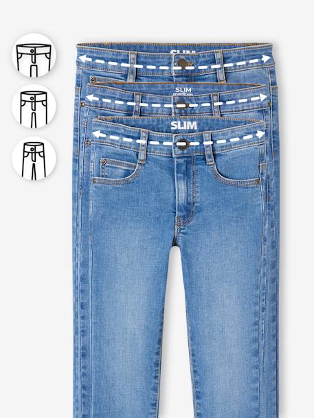 Jean slim MorphologiK FIN 'waterless' garçon DENIM BRUT+DENIM GRIS FONCE+double stone+STONE 17 - vertbaudet enfant 