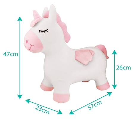 Porteur - LEXIBOOK - Licorne Sauteuse Gonflable en Peluche - Housse Amovible - Pour Enfant à partir de 3 ans BLANC 3 - vertbaudet enfant 