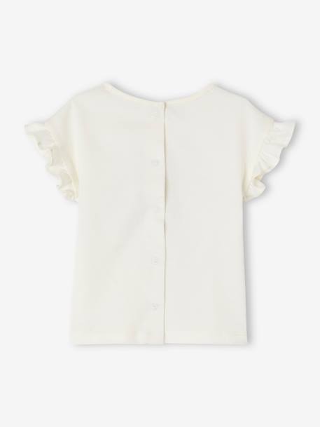 Tee-shirt avec fleurs en relief bébé écru 4 - vertbaudet enfant 