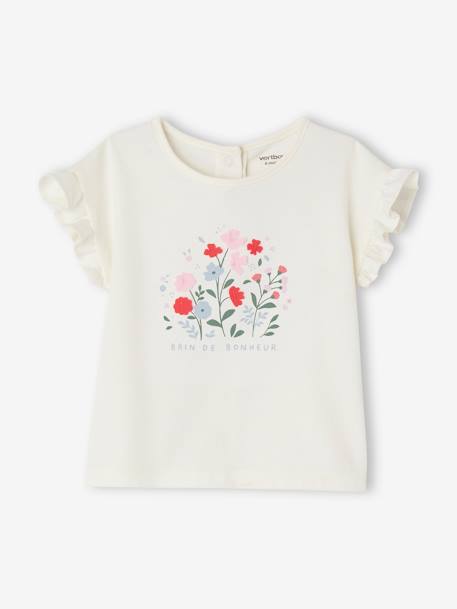 Bébé-T-shirt, sous-pull-Tee-shirt avec fleurs en relief bébé