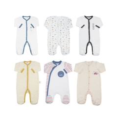 -Lot De 6 Pyjamas Bébé Trois Kilos Sept - Blanc  6 Mois