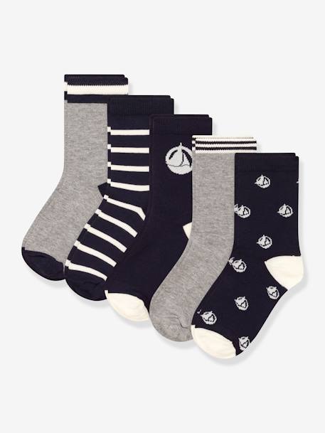 Lot de 5 paires de chaussettes garçon PETIT BATEAU marine 1 - vertbaudet enfant 