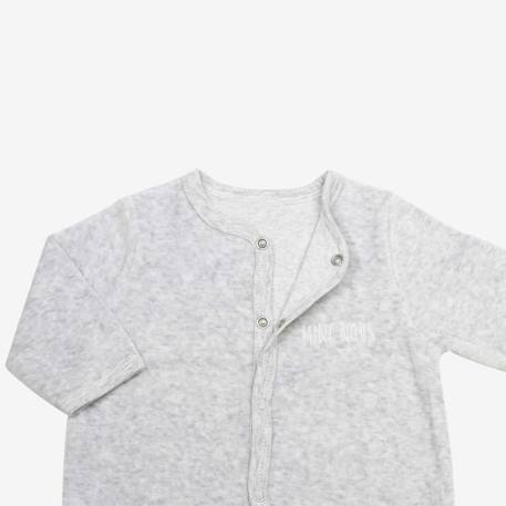 Pyjama bébé - TROIS KILOS SEPT - Gris uni - velours 75% coton 25% polyester GRIS 4 - vertbaudet enfant 