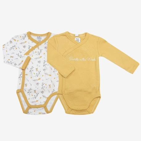 Lot de 2 bodies - Moutarde 3 M TROIS KILOS SEPT JAUNE 1 - vertbaudet enfant 