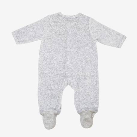 Pyjama bébé - TROIS KILOS SEPT - Gris uni - velours 75% coton 25% polyester GRIS 3 - vertbaudet enfant 