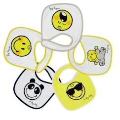 Puériculture-Repas-Bavoir naissance - SMILEY BABY® - Lot de 5 - Jaune - Mixte - 0 mois - Naissance