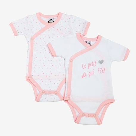 Lot de 2 bodies fille - TROIS KILOS SEPT ROSE 2 - vertbaudet enfant 