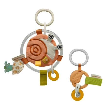 Activité câlin et anneau de dentition Dolce Earth - Laura Snail BEIGE 1 - vertbaudet enfant 