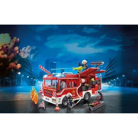 PLAYMOBIL 9464 Fourgon d'intervention des pompiers jaune avec canon à eau fonctionnel - City Action ROUGE 2 - vertbaudet enfant 