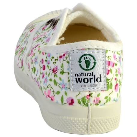 Tennis Enfant Natural World - Ingles Liberty Tintado 471 - Blanc - Lacets - Toile BLANC 3 - vertbaudet enfant 