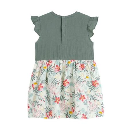 Robe bébé fille et culotte en gaze de coton Pretty Jungle VERT 3 - vertbaudet enfant 