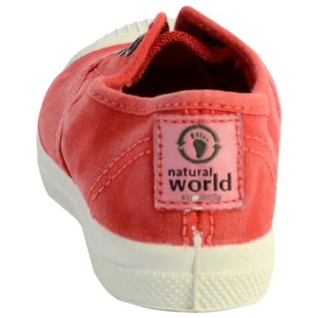 Tennis Natural World Enfant - NATURAL WORLD - Basse - Rouge - Lacets - Confort exceptionnel ROUGE 2 - vertbaudet enfant 