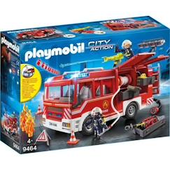 PLAYMOBIL 9464 Fourgon d'intervention des pompiers jaune avec canon à eau fonctionnel - City Action  - vertbaudet enfant