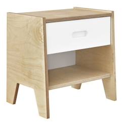 Chambre et rangement-Chambre-Chevet Samy  Blanc et bois