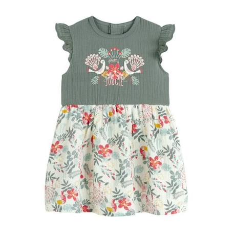 Robe bébé fille et culotte en gaze de coton Pretty Jungle VERT 2 - vertbaudet enfant 