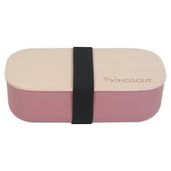 Kindsgut Lunch Box en bioplastique avec couvercle en bois de hêtre non verni, Rose Foncé  - vertbaudet enfant